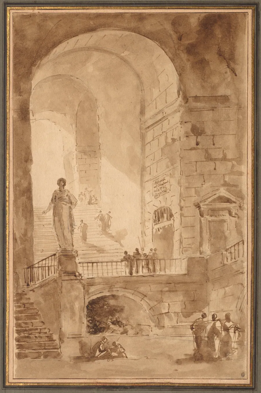 Vaulted Staircase by Hubert Robert