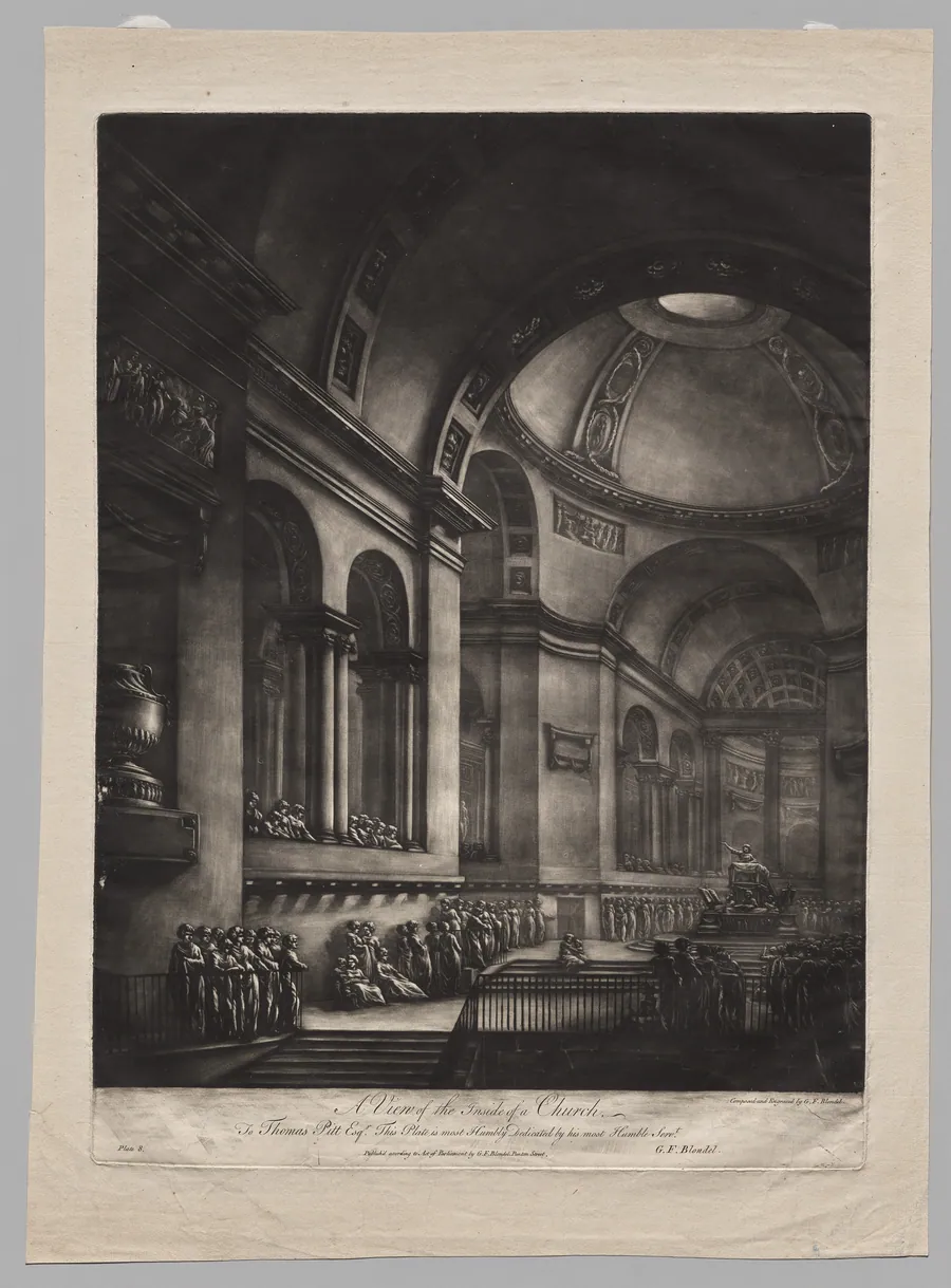 A View of the Inside of a Church by Georges Francois Blondel
