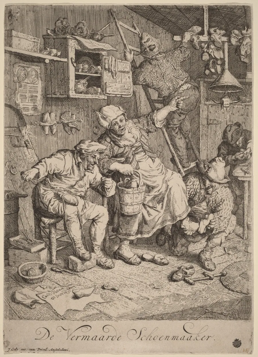 The Merry Shoemaker by Cornelis Dusart