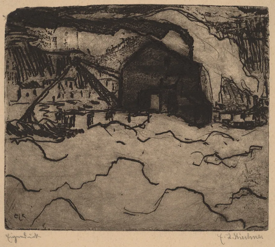 Sand Dredgers on the Elbe by Ernst Ludwig Kirchner