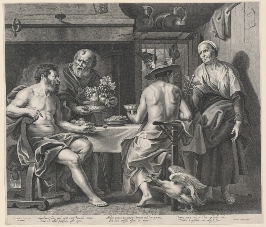 Jupiter and Mercury Entertained by Philemon and Baucis by Nicolaes Lauwers