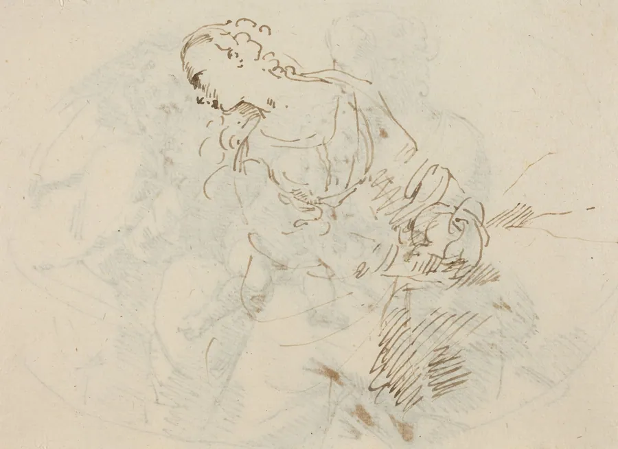 Female Figure (Penitent Magdalene?) [verso] by Donato Creti
