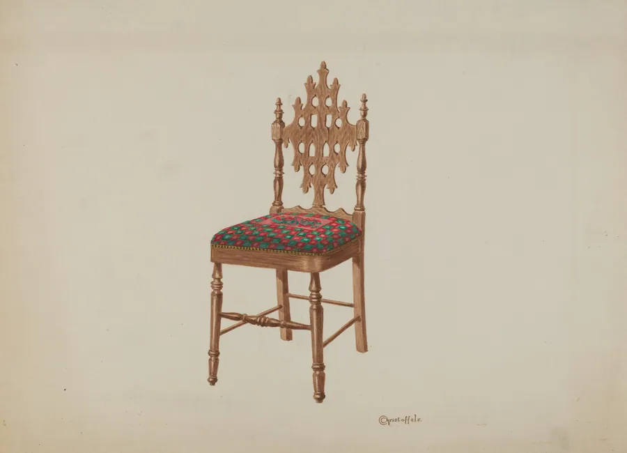 Handcarved Side Chair by Cornelius Christoffels