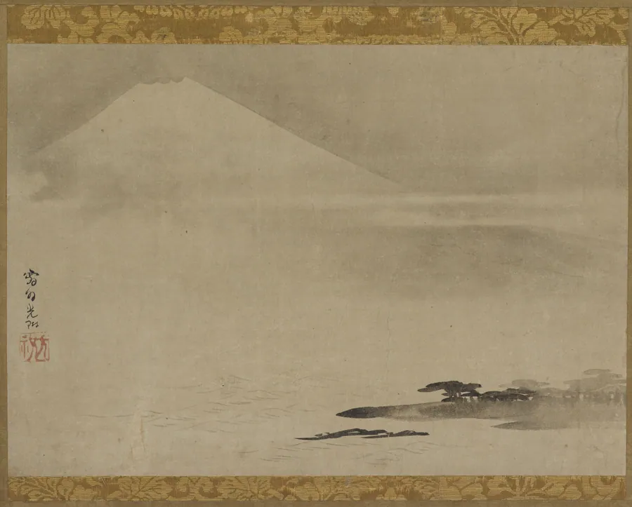 Landscape of Mt. Fuji from the sea by Ogata Korin 尾形光琳 (1658-1716)