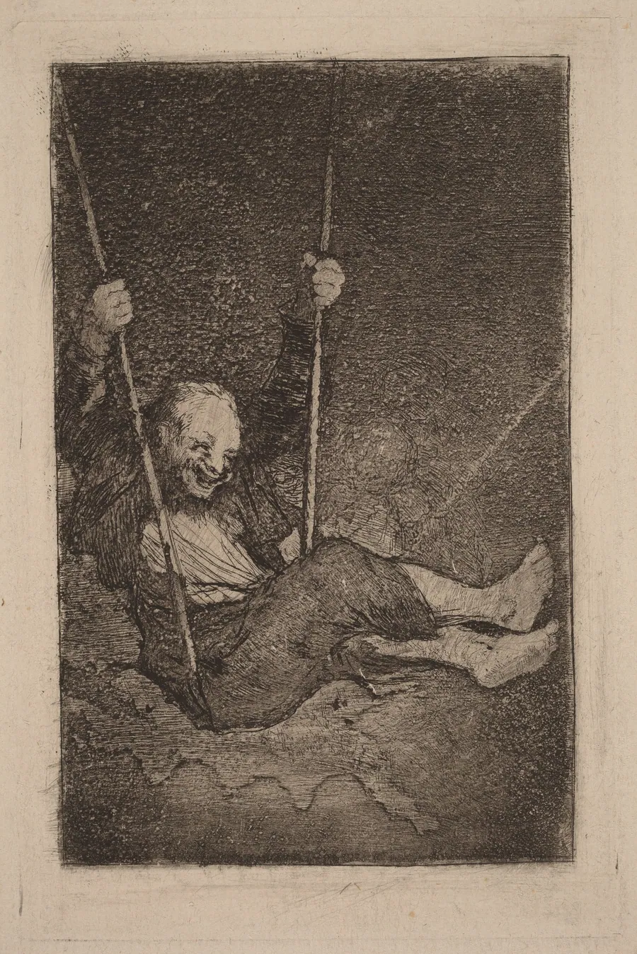 Old Man on a Swing by Francisco Goya