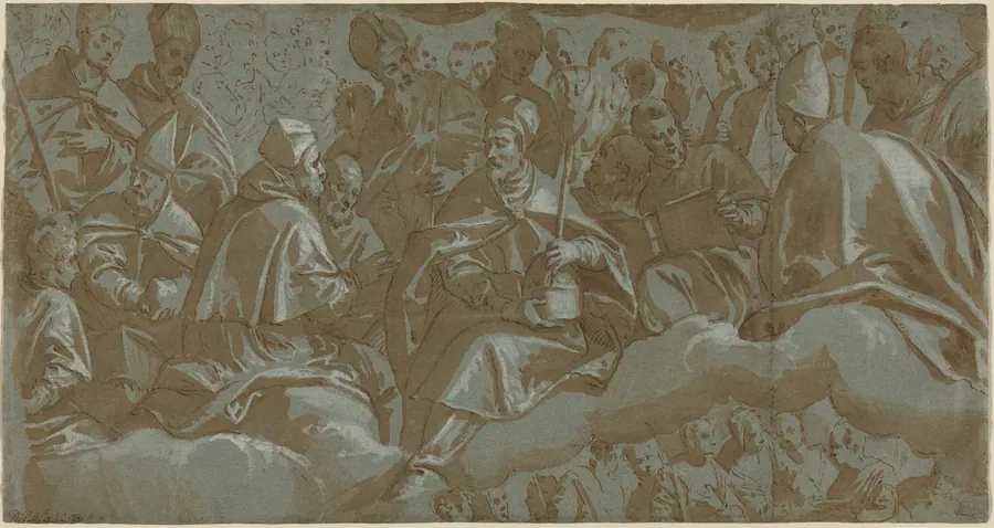 Saints on Clouds by Italian 16th Century