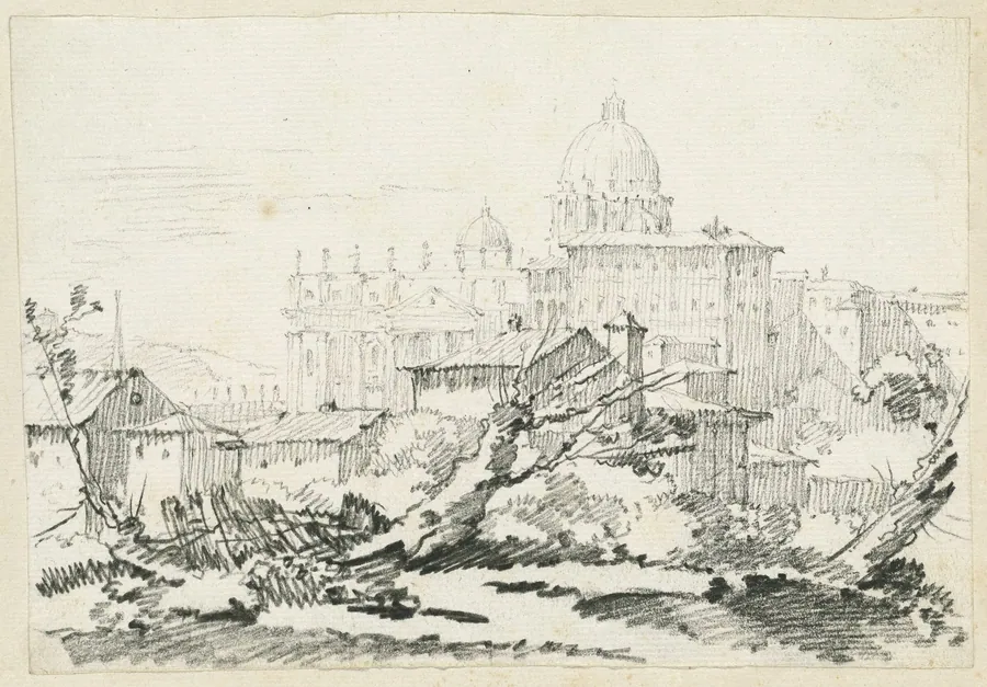 Saint Peter's Basilica and the Papal Palace by Joseph-Marie Vien
