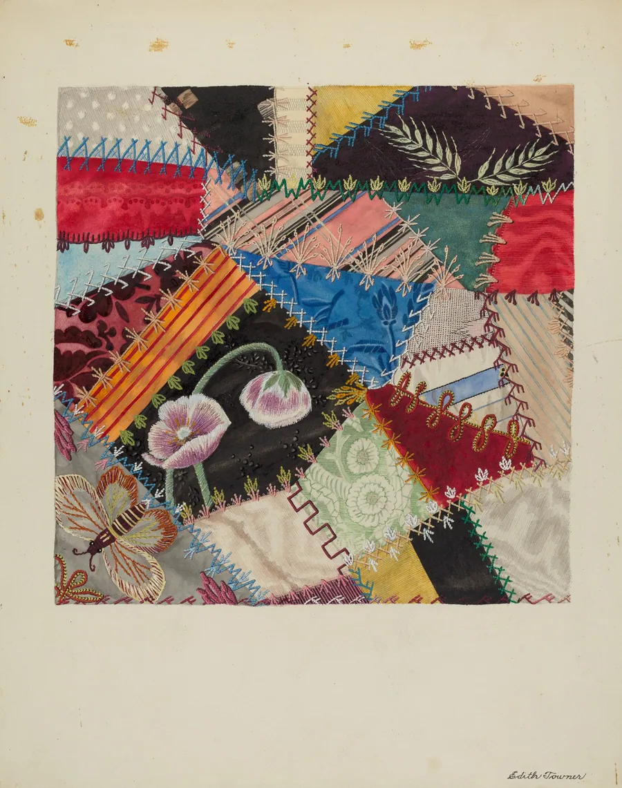 Patchwork Quilt (Section) by Edith Towner