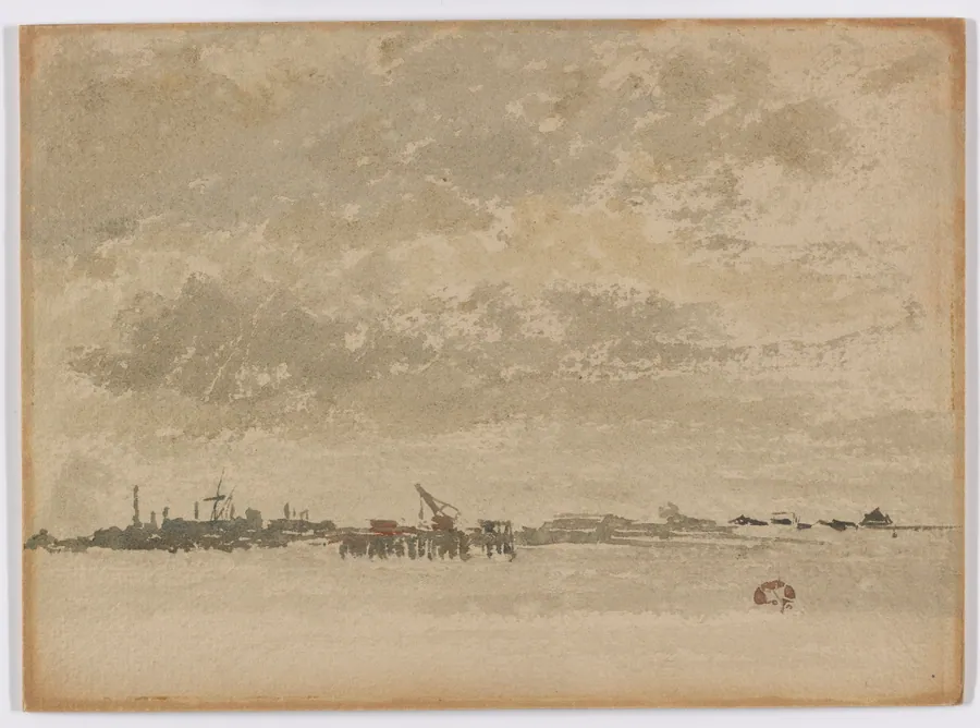 Grey and Silver–Purfleet by James McNeill Whistler (1834-1903)