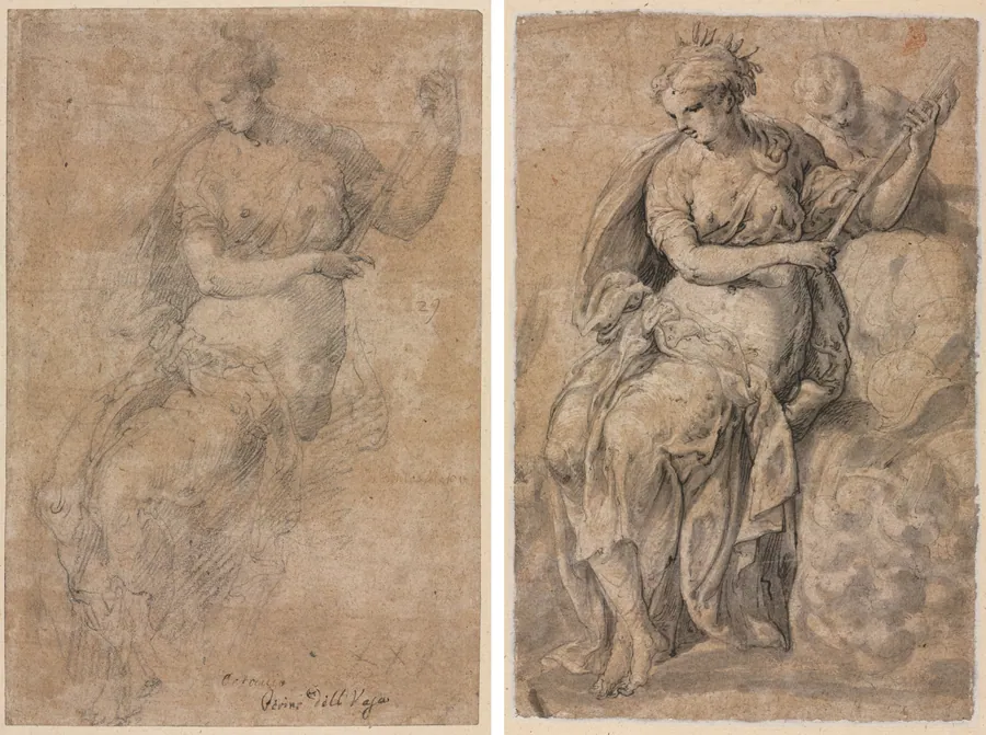 Allegorical Figure (recto and verso) by Niccolo dell' Abbate