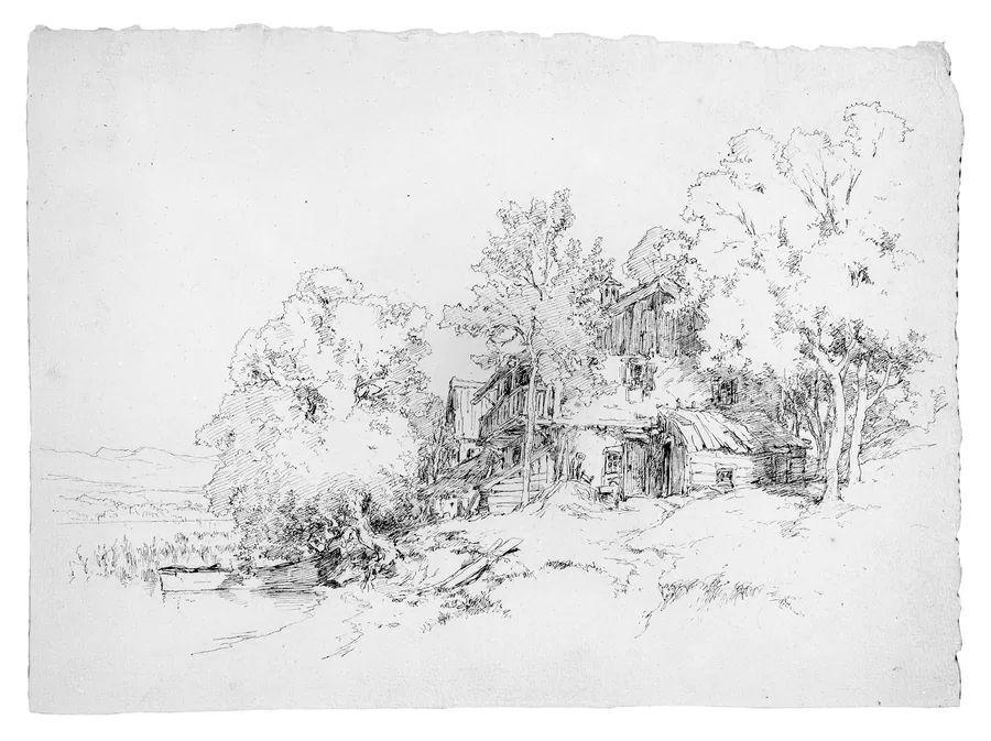 German Farm Building by Andrew Fisher Bunner