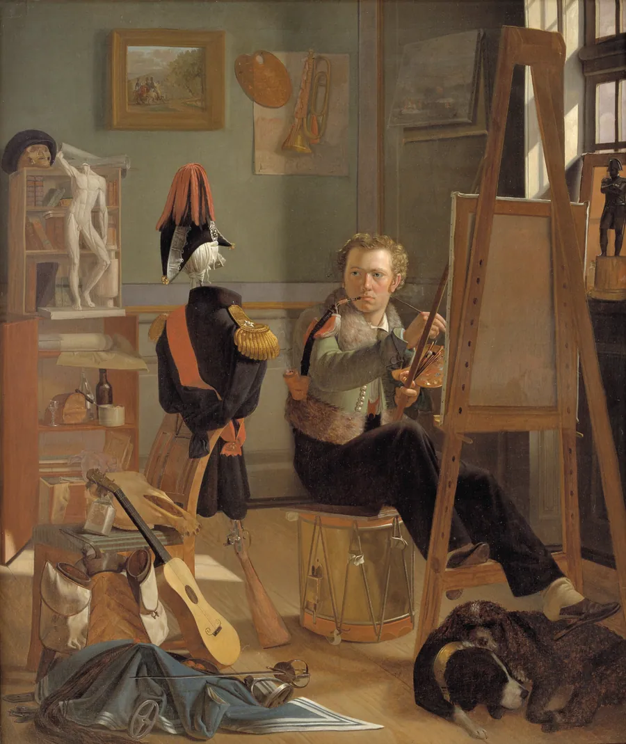 En bataljemaler, Jørgen Sonne, i sit atelier by Ditlev Blunck