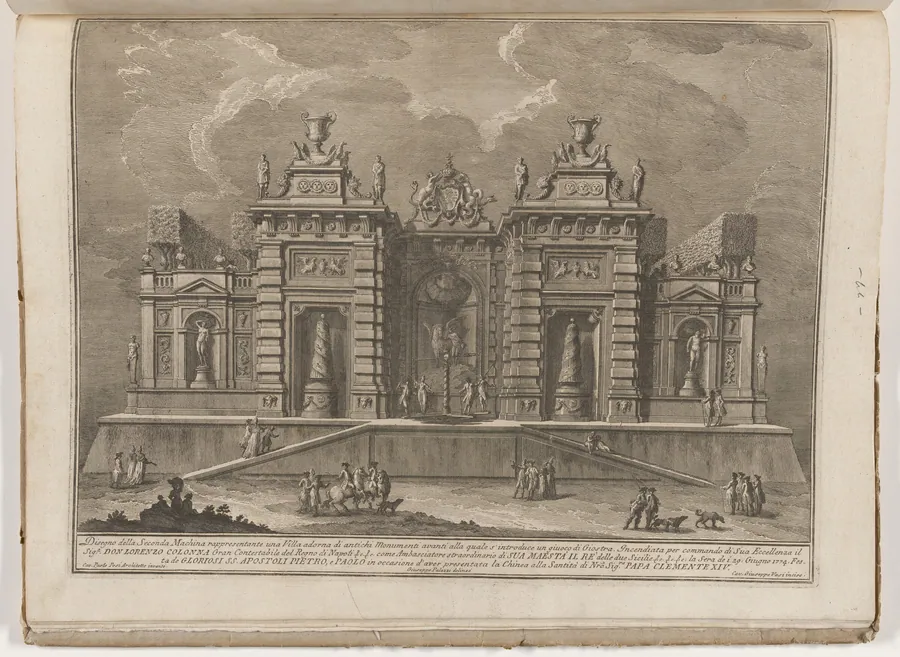 The Seconda Macchina for the Chinea of 1774: A Villa with Ancient Monuments and a Game of "Giostra" by Giuseppe Vasi