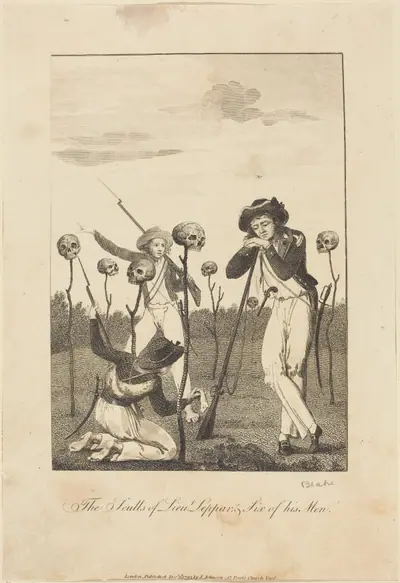 The Sculls of Lieut Leppar, & Six of his Men