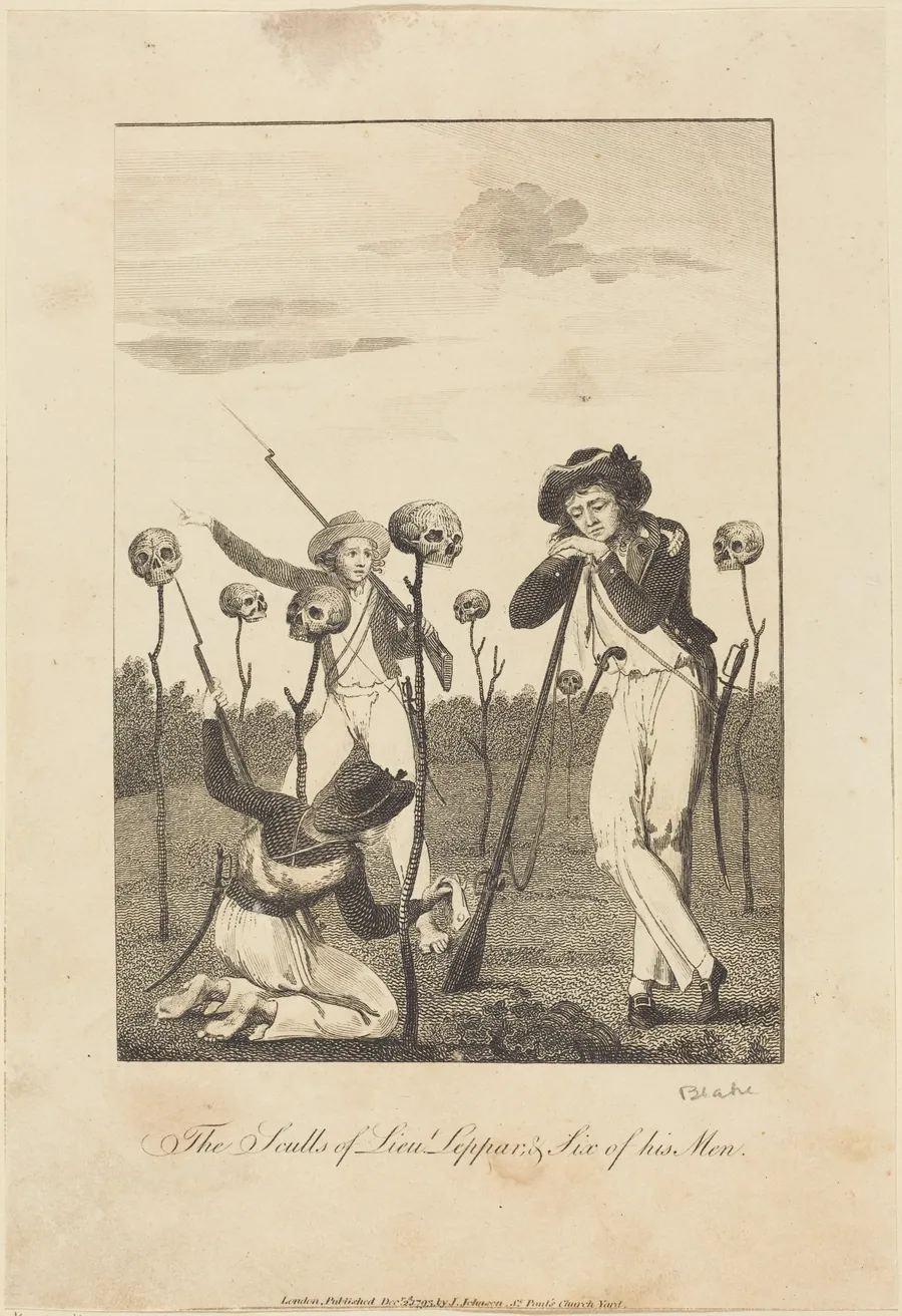 The Sculls of Lieut Leppar, & Six of his Men by William Blake