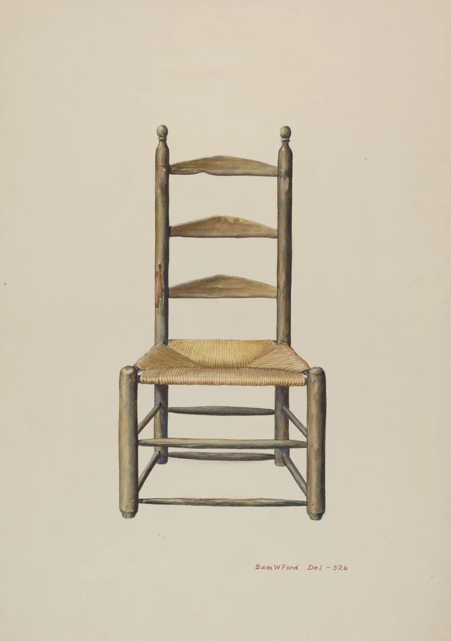 Pennsylvania Ladder Back Chair by Samuel W. Ford