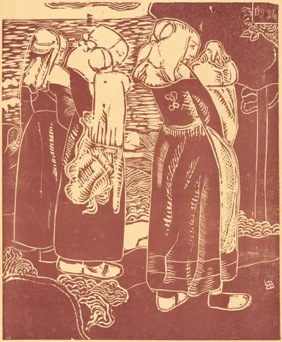 Three Breton Women with Infants