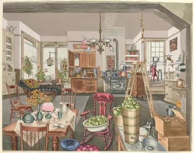 Semi-Rural Kitchen and Dining Room, 1910