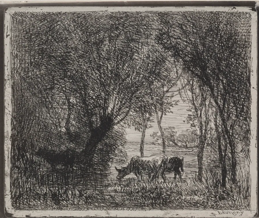 Cows in the Woods by Charles François Daubigny