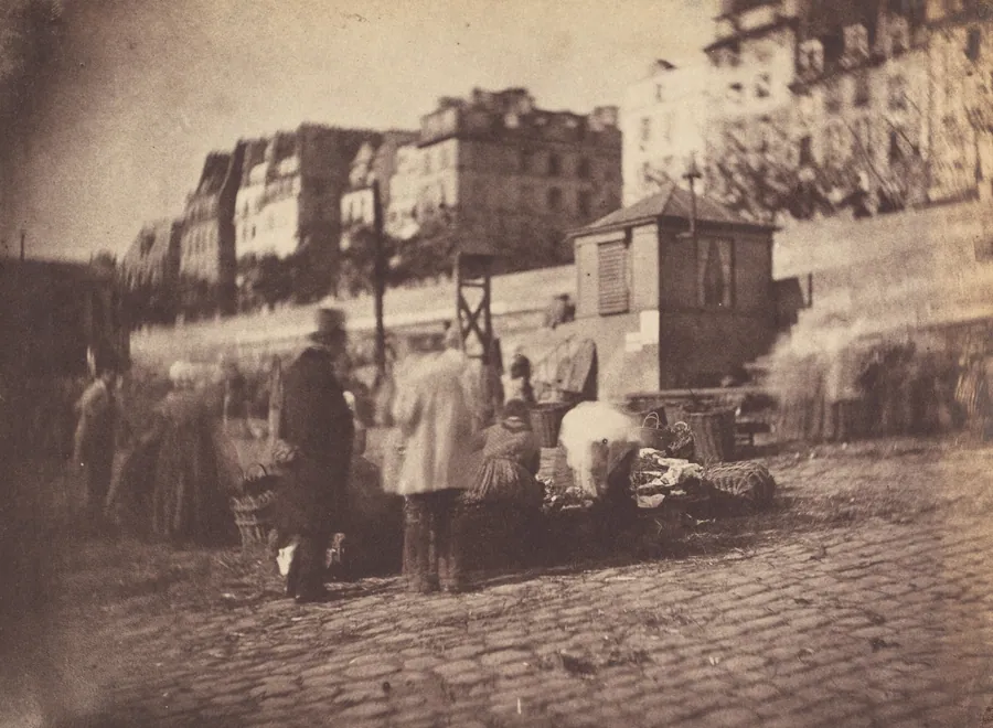 Scène de Marché au Port de l'Hôtel de Ville, Paris (Market Scene at the Port of the Hôtel de Ville, Paris) by Charles Nègre