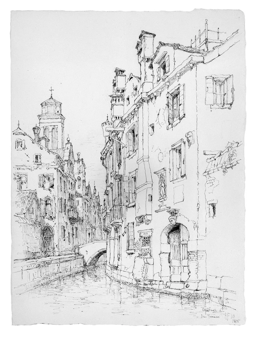 Ogni Santi e San Trovaso, Venice by Andrew Fisher Bunner
