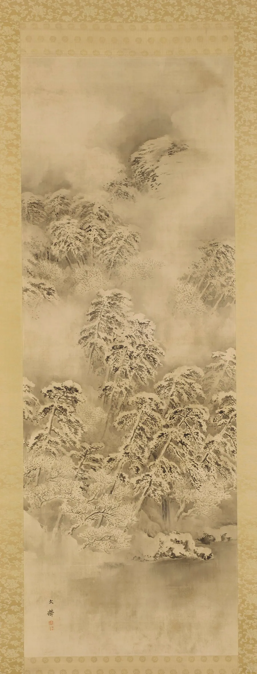 Winter landscape by Shiokawa Bunrin 塩川文麟 (1808-1877)