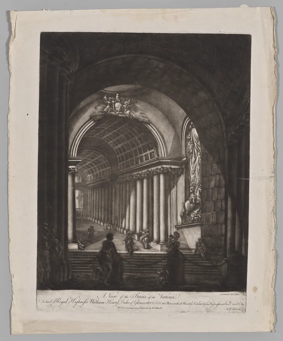 A View of the Stairs of the Vatican by Georges Francois Blondel