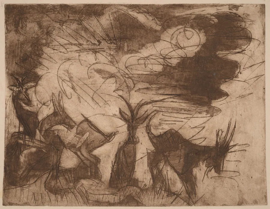 Goats and Clouds by Ernst Ludwig Kirchner