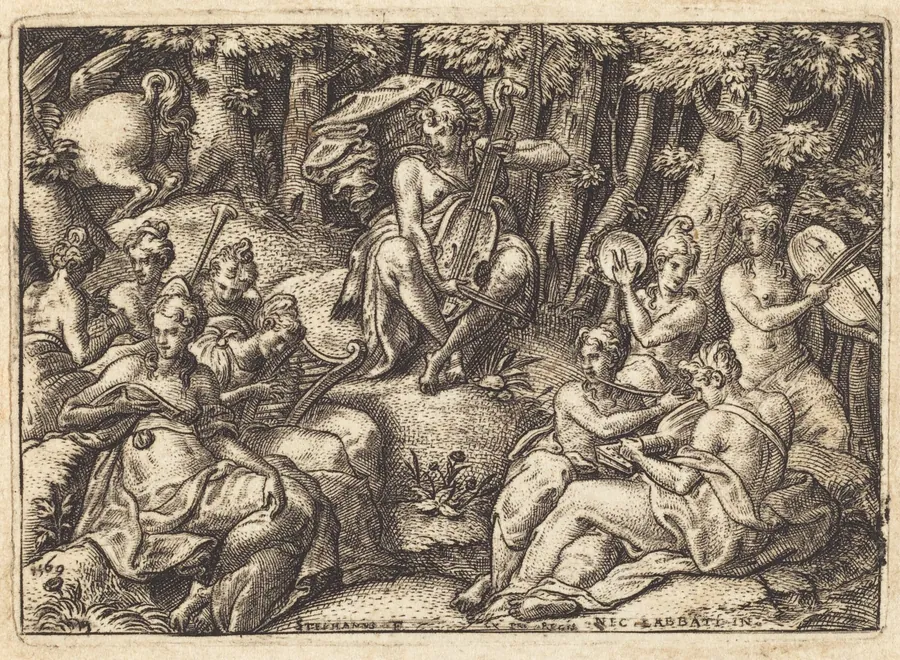 Apollo on Mount Parnassus by Etienne Delaune