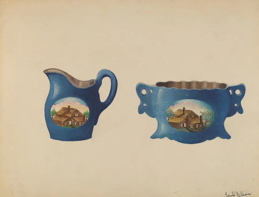 Cream Pitcher and Sugar Bowl by Frank Nelson