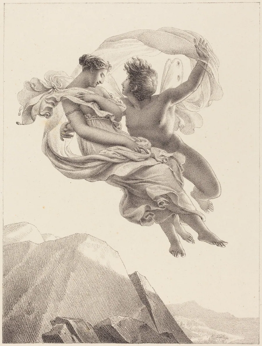 Zephyr and Psyche by Pierre Claude François Delorme