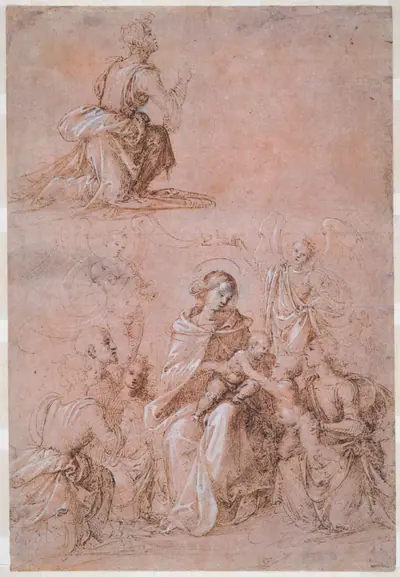 The Virgin and Child Surrounded by Saints and Angels