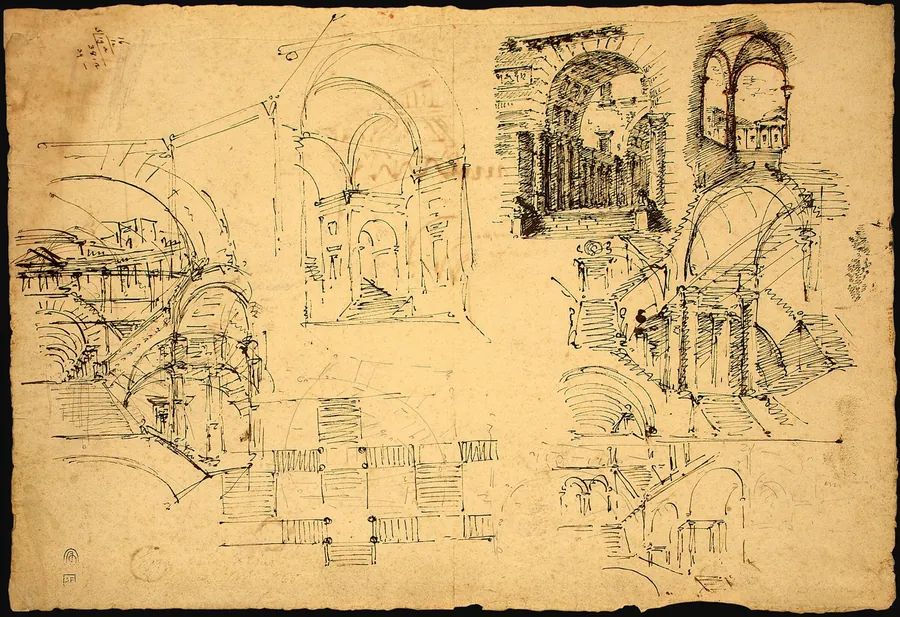 Designs for Palatial Arches [verso] by Lorenzo Sacchetti