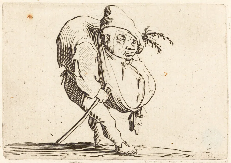 The Hunchback with a Cane by Jacques Callot