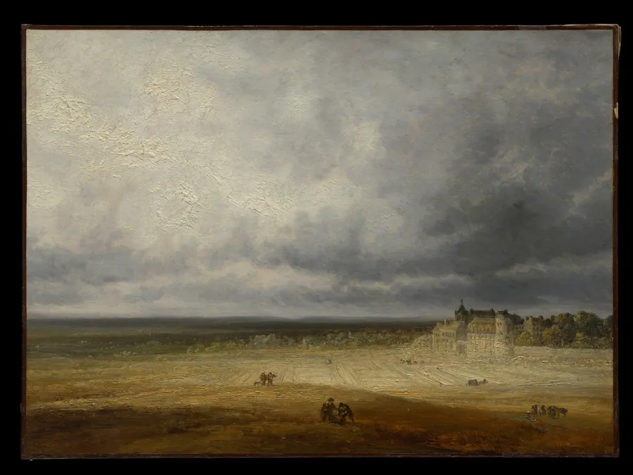 Landscape with a Plowed Field and a Village by Georges Michel