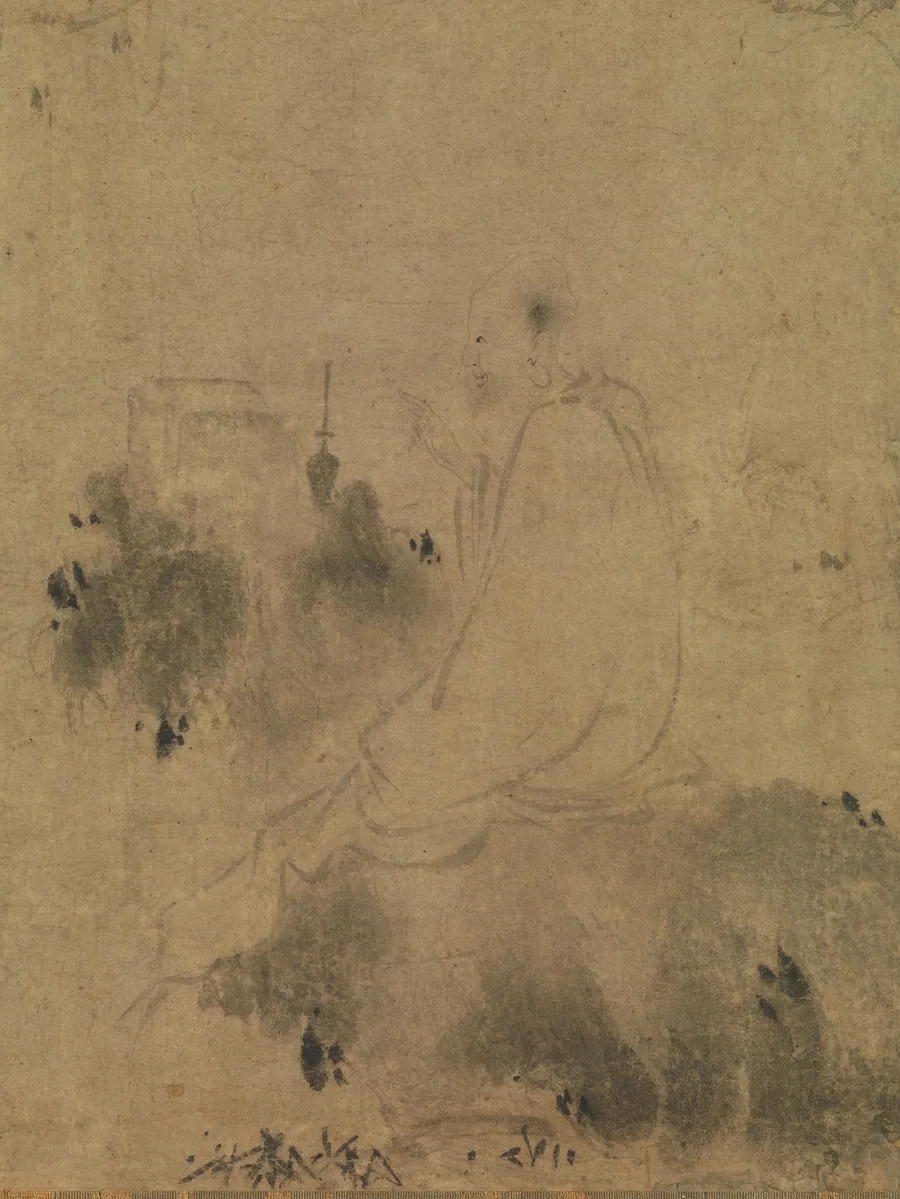 南宋  傳直翁   藥山李翱問道圖    軸|Meeting between Yaoshan and Li Ao by Zhiweng