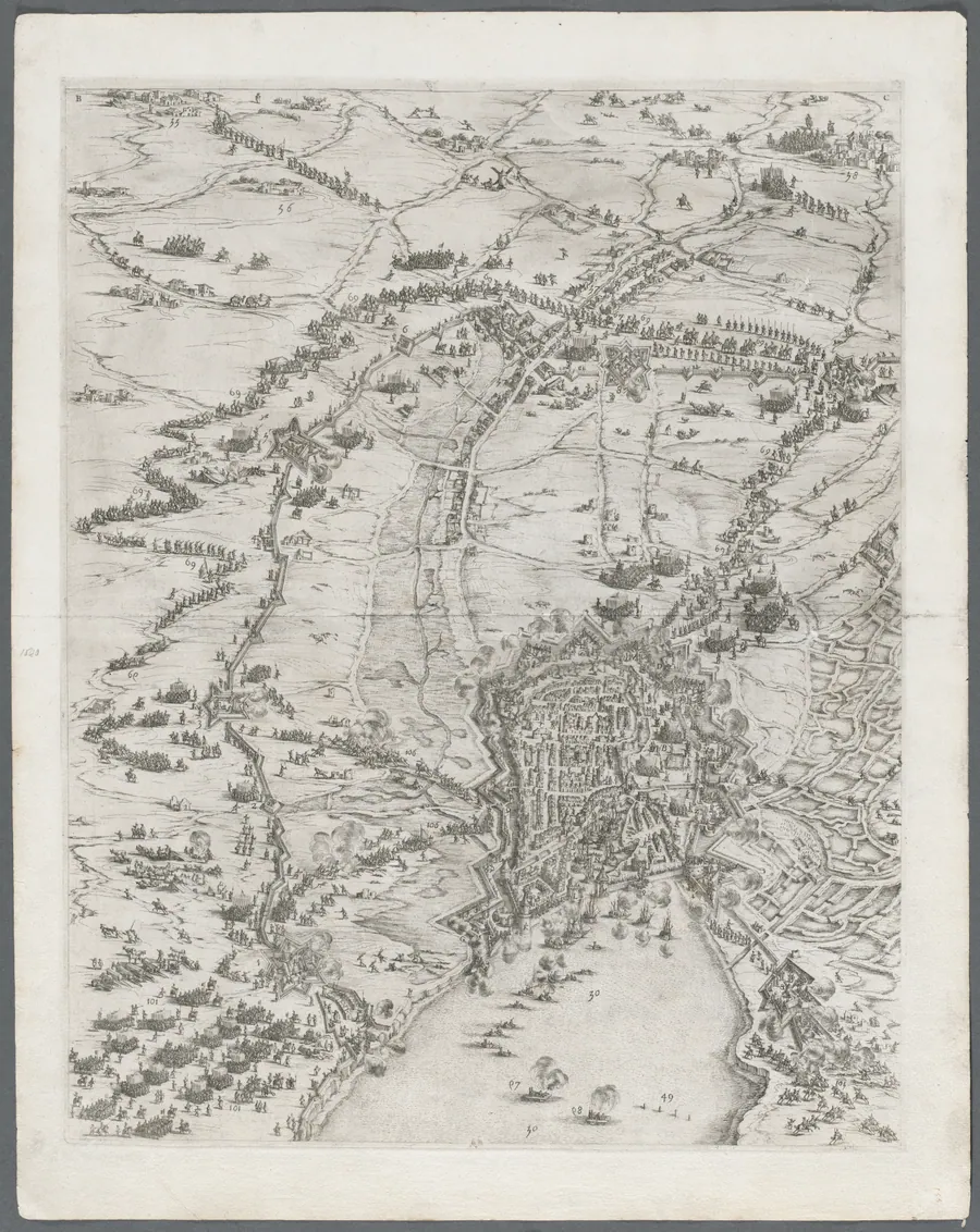 The Siege of La Rochelle: Plate 6 by Jacques Callot