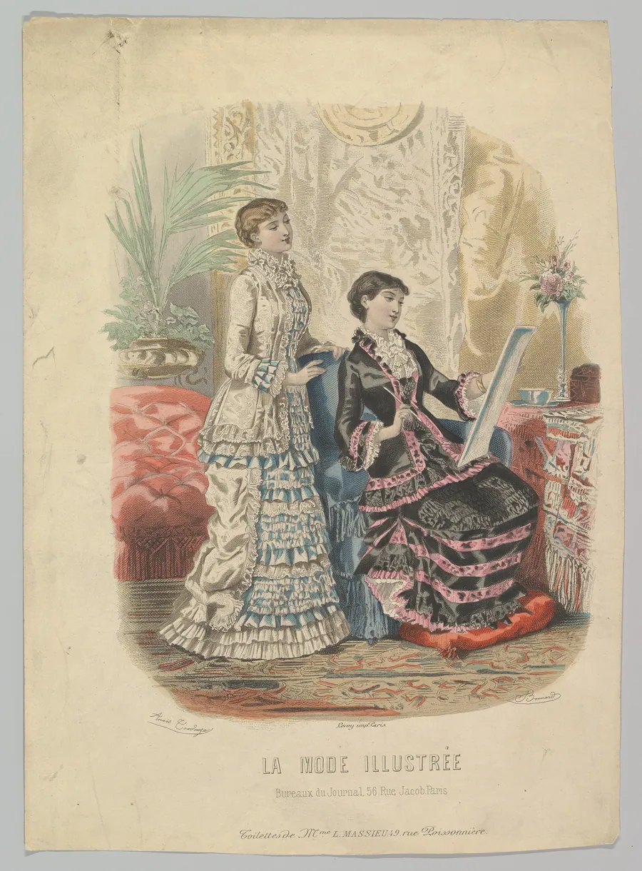 Toilettes de Mme. L. Massieu, from La Mode Illustrée by Adèle-Anaïs Toudouze