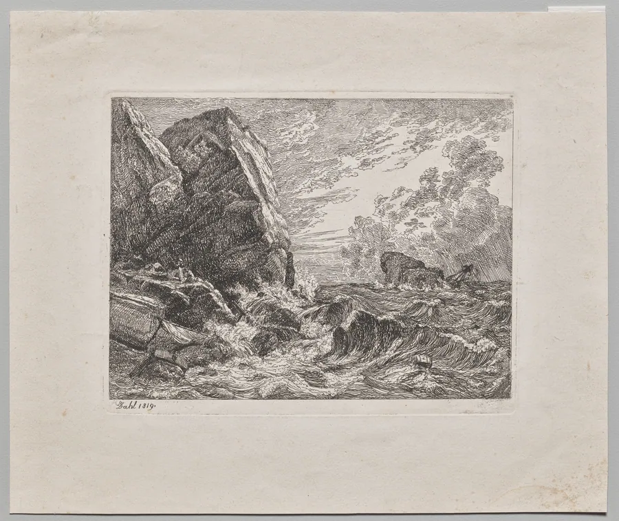 Norwegian Seacoast During a Storm by Johan Christian Clausen Dahl