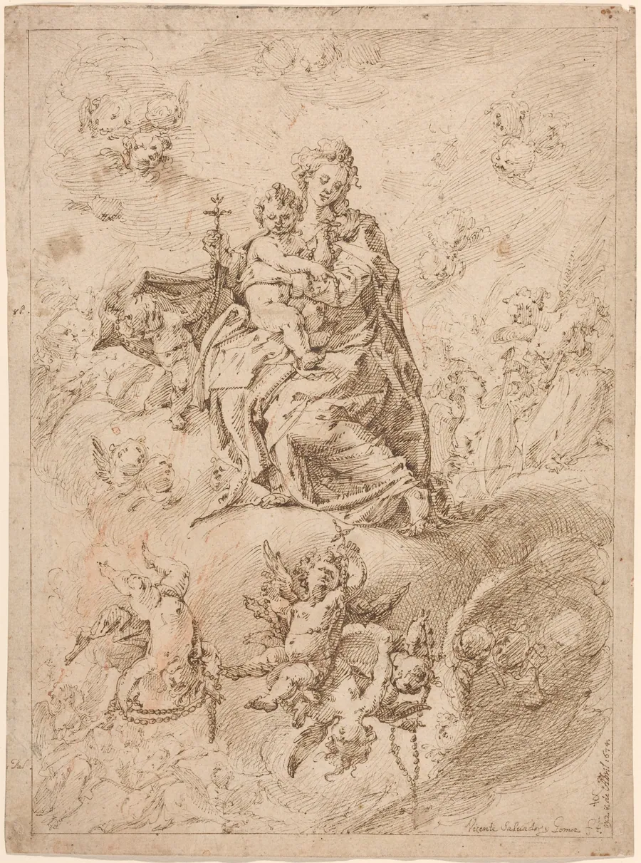The Madonna of the Rosary by Vicente Salvador Gómez