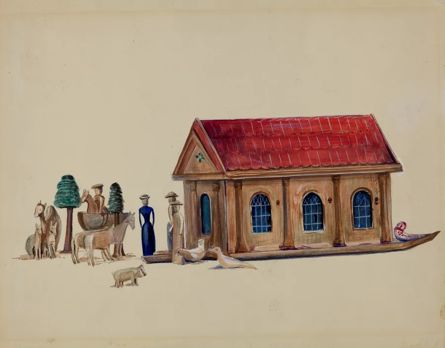 Noah's Ark with Animals by Mina Lowry
