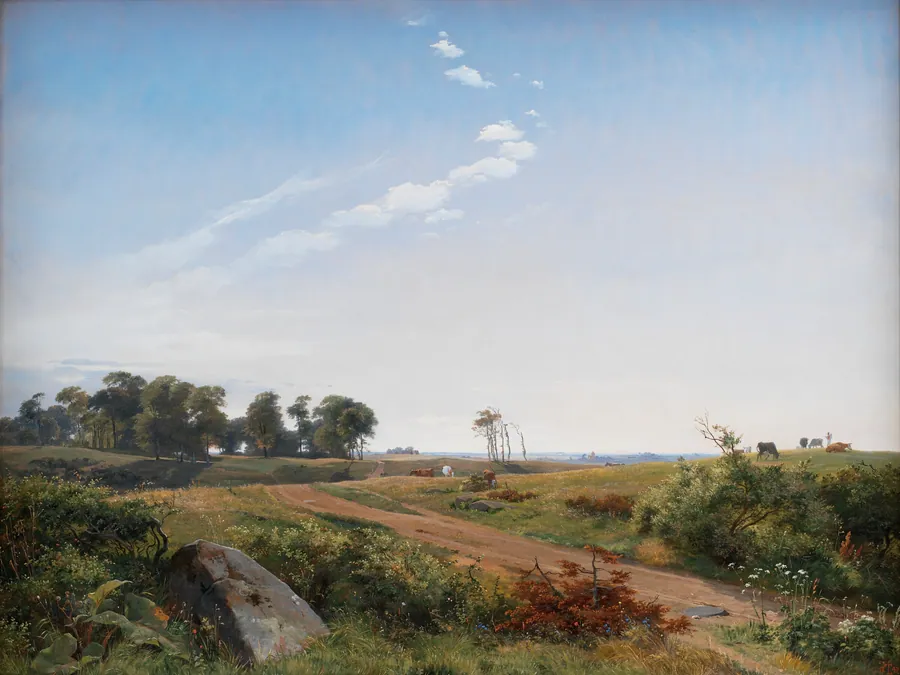 Sjællandsk landskab. Åben egn i det nordlige Sjælland by Johan Thomas Lundbye