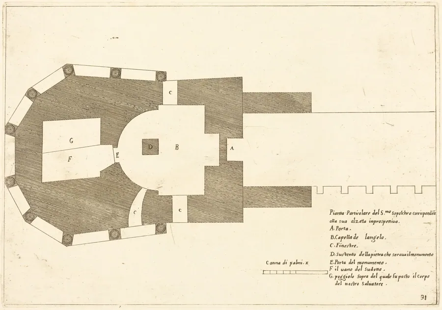 Plan of the Church of the Holy Sepulchre by Jacques Callot