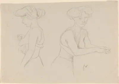 Two Studies of a Woman Dressing