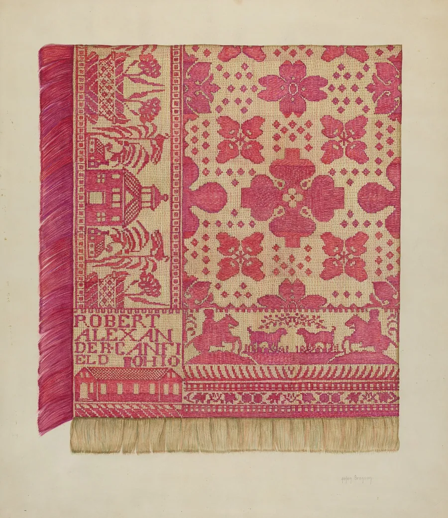 Woven Coverlet by Helen Bronson