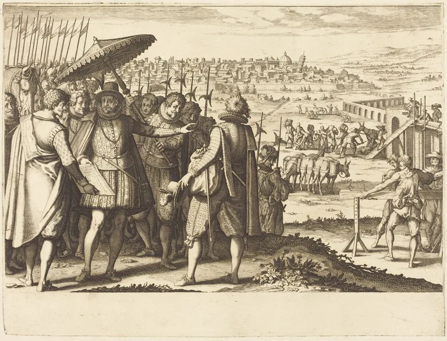 Restoration of the Aqueduct at Pisa by Jacques Callot