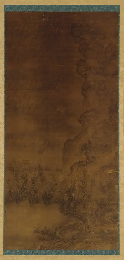 Landscape: perpendicular cliffs and rough water