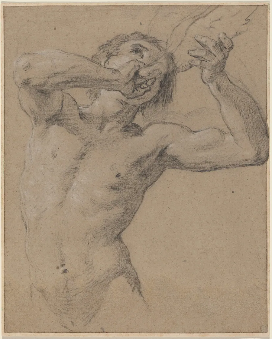 A Triton Blowing a Conch Shell by Jean-Baptiste Nattier