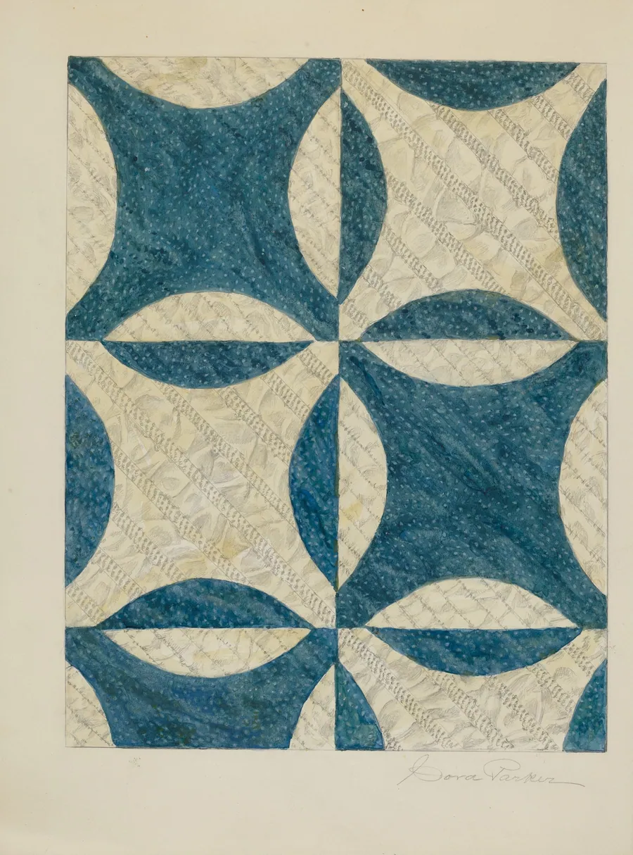 Quilted and Pieced Coverlet by Cora Parker