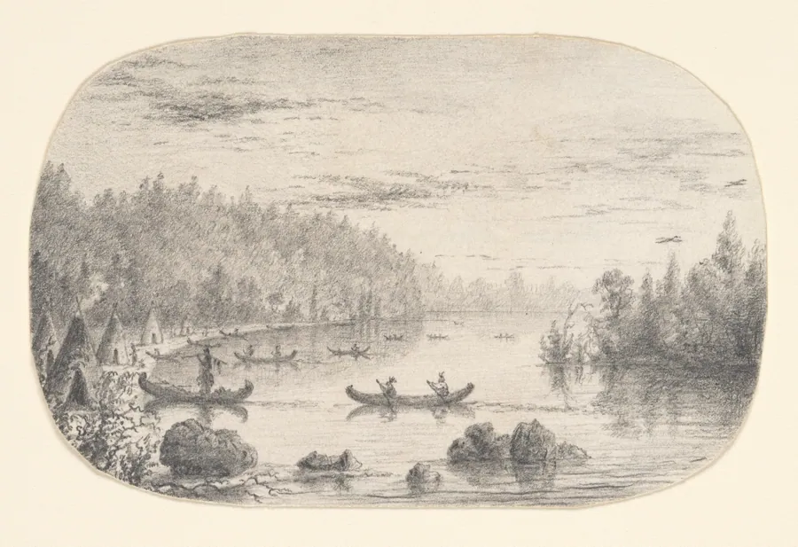 Indians Returning from the Hunt (from McGuire Scrapbook) by Charles Lanman